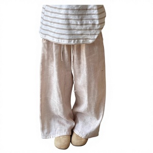 Pantaloni Estivi per Bambina Orange Music in Cotone Drappeggiato, Gamba Dritta, Lunghi, Morbidi, Anti-zanzare - Product Image 4
