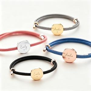<span class=keywords><strong>Bracciale</strong></span> con perline rotonde in acciaio inossidabile e oro 18k da 15 mm, personalizzabile con <span class=keywords><strong>incisione</strong></span> logo, <span class=keywords><strong>bracciale</strong></span> con ciondolo a disco vuoto per stampa a caldo in <span class=keywords><strong>argento</strong></span> - Product Image 1