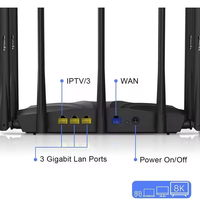 Router Inalámbrico AC2100, Router Gigabit Tenda AC23 de Doble Banda 2033Mbps 2.4G 5.0GHz, Repetidor Wifi con 7 Antenas de Alta Ganancia, Mayor Cobertura