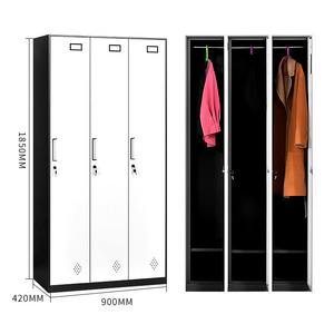 Casier à vêtements en acier à 3 portes, armoire métallique, étagère, mobilier de bureau moderne, couleur RAL, garantie 1-3 ans - Product Image 1