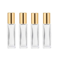 Flacons roll-on carrés transparents en verre 3M, vides, pour échantillons de parfums et huiles essentielles, 100 pièces