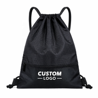 Sac à cordon personnalisé imperméable unisexe en polyester, sac de shopping, sac promotionnel avec logo, sac cadeau, sac de sport, sac à dos