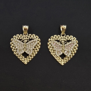 Очаровательная бабочка в форме сердца, 14 карат - Product Image 1