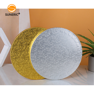 Wholesale 13mm thick sliver foil baking drum circles base round cake board for wedding cake