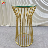 Vente en gros de table pour gâteau en or mobilier de mariage table haute moderne