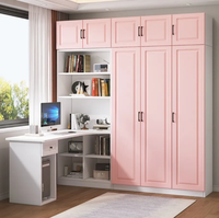 Armoire et bureau multifonctionnels modernes en bois massif, combinaison de bureau d'angle pour ordinateur