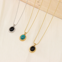 Collier en acier inoxydable plaqué or PVD 14K, chaîne à perles coquillages elliptiques, bijoux de mode hypoallergéniques simples pour femmes, vente en gros