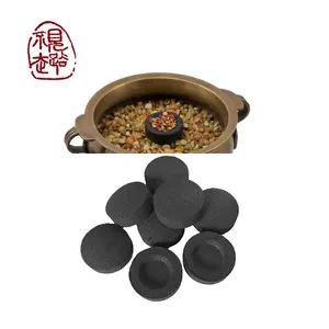 Manufacture Round Quickly Light Shisha Fruit Wood Charcoal For Hookah And Incense Less Smoke Odorless Coal