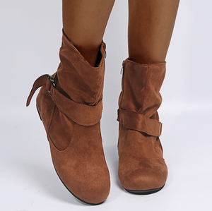Stivali da donna Rough Hard 2025 nuovo stile alla moda stivali corti Anti-lupo taglia 43 da donna - Product Image 1