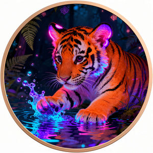 Vendita Diretta dalla Fabbrica: Moneta in Rame Puro 999 da 10 AVDP Ounces, Medaglia Tigre ad Alto Rilievo, Edizione da Collezione Colorata, Formato Grande - Product Image 3