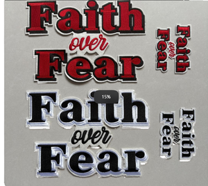 3D Embroidered PVC Towel <b>Patch</b> with English Letters Faith Fear Applique Iron-<b>on</b> DIY Accessories <b>Sewing</b> Felt Alphabet Shape - Product Image 1