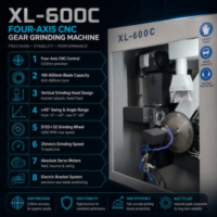 4-Achsen CNC Sägeblattschleifmaschine für Front- und Obswinkel mit TCT-Sägeblättern, Ein-Tasten-Rückführung zum Referenzpunkt