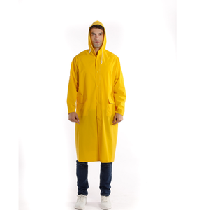 Traje impermeable amarillo personalizado con forro de PVC y poliéster - Product Image 1