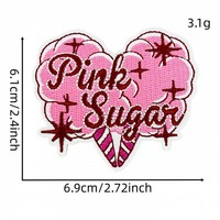 Patchs brodés en jean à coudre ou thermocollants, style Coquette rose, motifs Cœur gothique, Crâne, Étoile, pour appliques DIY et accessoires de vêtements pour filles