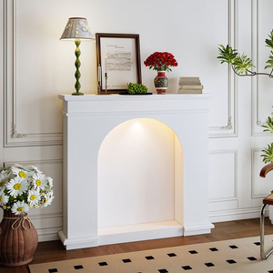 Meuble de présentation décoratif pour cheminée <span class=keywords><strong>en</strong></span> MDF, style français, peint par pulvérisation, avec étagères fixes et éclairage LED intégré, vente <span class=keywords><strong>en</strong></span> gros usine - Product Image 3