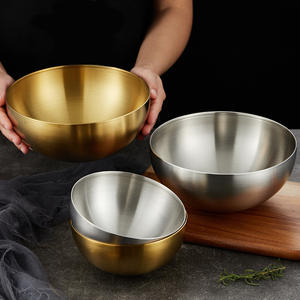 Restaurant Haushalt Große Gold Edelstahl Obsts alat Suppe Schüssel Set zum Servieren - Product Image 1