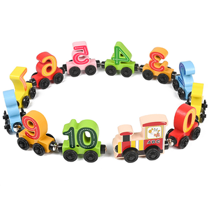 ของเล่นรถไฟดิจิตอลเชื่อมต่อ12ส่วนสำหรับเด็กอนุบาลเพื่อการศึกษาปฐมวัยทำจากไม้1-3ปี - Product Image 6
