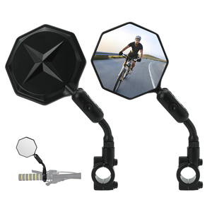 2 pièces en alliage d'aluminium HD 360 ° réglable <span class=keywords><strong>rétroviseur</strong></span> de vélo Anti-impact/Explosion/éblouissement guidon accessoires extérieurs - Product Image 1