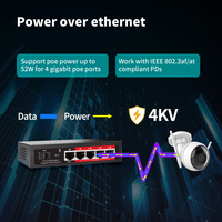Switch PoE Administrado en la Nube, 4/8/16 Puertos Gigabit, 48V, PoE Activo, Control por Aplicación de Escritorio, Conexión y Uso, Cámara IP
