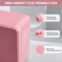 Bloc de yoga en EVA écologique haute densité 9x6x3 pouces, léger, antidérapant, bords biseautés, briques en mousse pour yoga, pilates, étirements