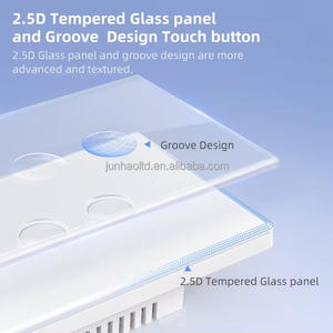 ZigBee WiFi ไร้สาย110V ~ 240V สมาร์ทไลฟ์เข้ากันได้กับ10A ปุ่มกระจกเว้าร่องผนังสวิตช์สัมผัสอัจฉริยะผลิตภัณฑ์ในบ้าน - Product Image 2