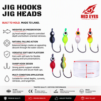 Échantillon Gratuit - Ensemble d'hameçons micro-jig en acier au carbone RED EYES pour la pêche à la carpe, la pêche sur glace, les leurres coulants - Accessoires de pêche en gros OEM