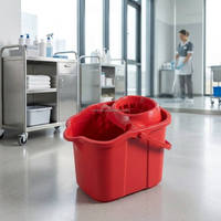 Secchio per Pulizie Domestiche con Ruote, in Plastica PP Ecologica, Capacità 30L, per Forniture all'Ingrosso