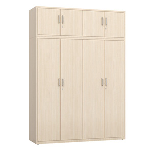 Steel Wood Grain Metal Wardrobe Sliding Door <b>Lockable</b> Bedroom <b>Storage</b> <b>Cabinet</b> Large Size - Product Image 3
