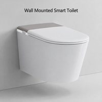 WC intelligent mural avec bidet, siège chauffant, ouverture automatique du couvercle, capteur de pied, chasse d'eau et séchage à air chaud