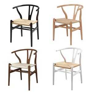 Factory Cheap Wooden Dining Chair Furniture Indoor Wood Chairs Ash Oak Beech Wishbone Wood Dining Chairs