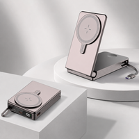 Cargador Portátil Inalámbrico Plegable de 10000 mAh, 15 W, Cargador Magnético, Carga Rápida de 22.5 W, Cable Tipo C Integrado