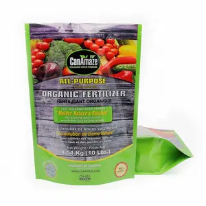 Organic Fertilizer Plastic Packaging Bag Zipper Flat Bottom Pouch With Zipper Fertilizer Bag Pesticide Aluminum Foil Bag
