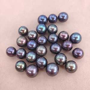 <span class=keywords><strong>Perle</strong></span> di tahiti di colore nero tinto d'acqua dolce naturale reale per la creazione di gioielli - Product Image 2