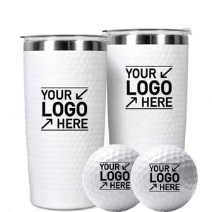 Custom logo 20oz Father Leak-proof Cover Travel Coffee Mug Gift Stainless Steel Vacuum Insulated 20 oz Golf Ball Tumbler - Product Image 1