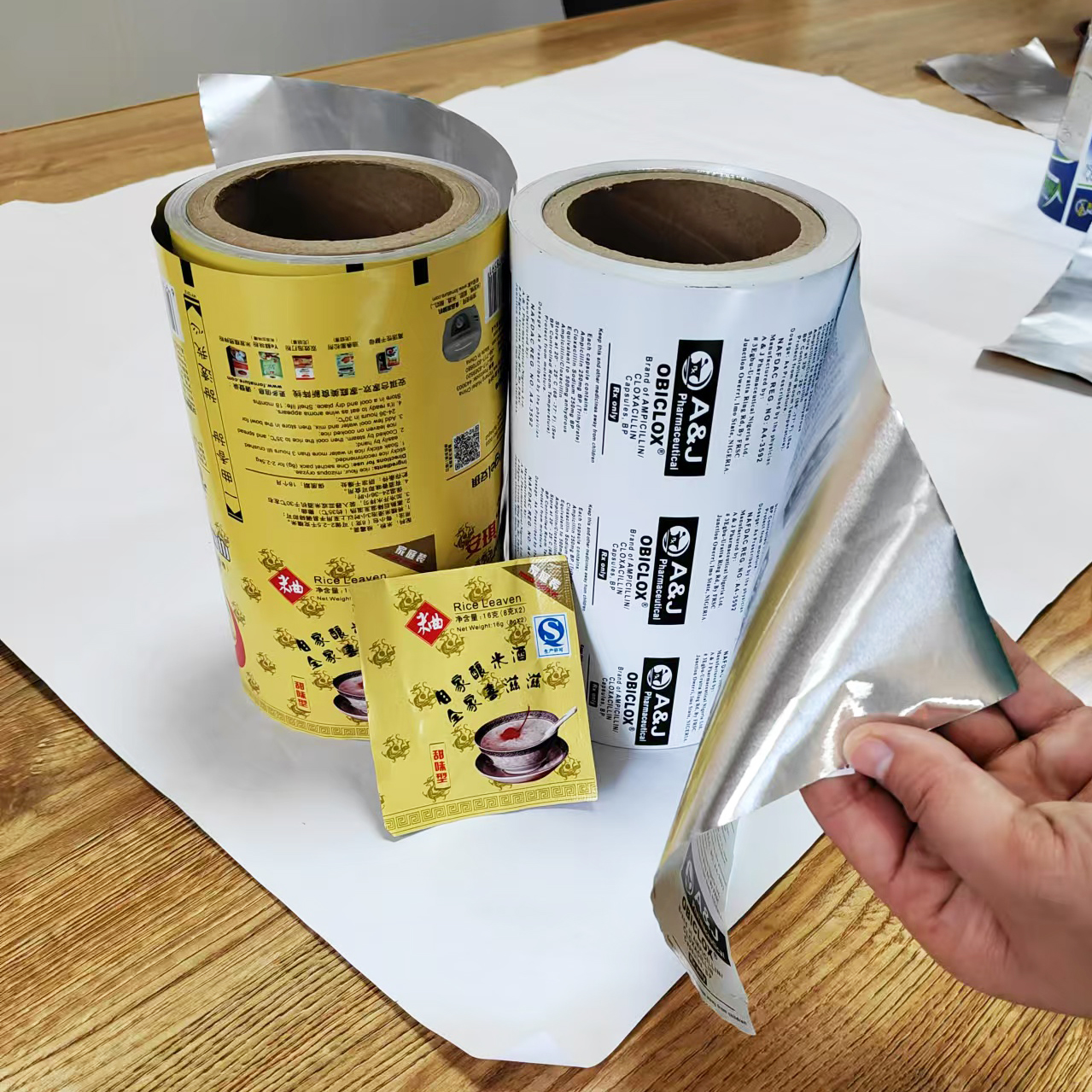Custom Powder Food Packaging Paper Roll & Cachet Packaging Butter Foil Paper