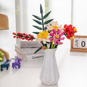 Bouquet de blocs de construction compatible <span class=keywords><strong>Lego</strong></span>, petites pièces, arrangement floral DIY, <span class=keywords><strong>d</strong></span>écoration pour la maison, assemblage ABS, Saint-Valentin - Product Image 2