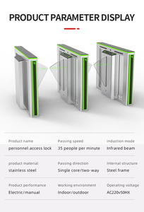 <span class=keywords><strong>Control</strong></span> DE ACCESO antipellizco de acero inoxidable 304 de fábrica, prevención de colisiones, <span class=keywords><strong>Control</strong></span> de acceso de paso rápido, puerta de torniquete oscilante de velocidad - Product Image 5