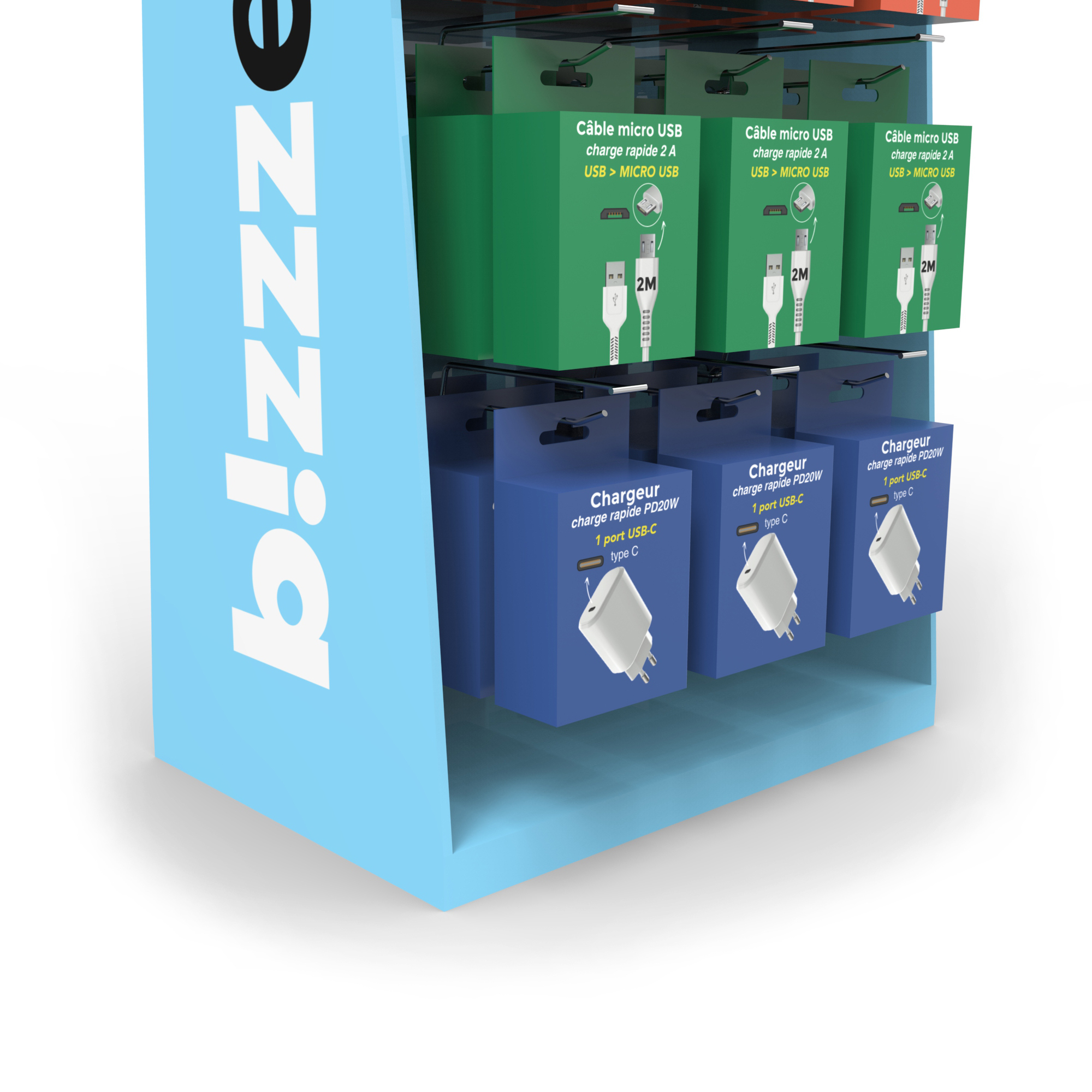 Customized Metallic Light Duty Pegboard Double-Sided Floorstanding Display Stand with Wood and PVC Foam for Shops — view 5