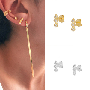 ROXI S925 <b>Sterling</b> <b>Silver</b> Simple Personality Irregular Zircon Diamond <b>Stud</b> <b>Earrings</b> - Product Image 4