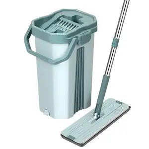 360 Scratch Bucket Mop Magia Microfibra Household Hand Wash Livre Preguiçoso Mop Plano Squeeze Out Mop Molhado e Seco