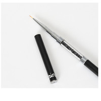 Pinceau professionnel double tête pour nail art, manche noir orné de strass, stylo liner double extrémité pour gel UV, outils de manucure