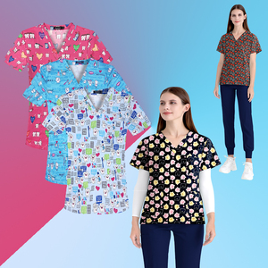 Nouveaux modèles de blouses/combinaisons chirurgicales imprimées avec des dessins animés mignons - Respirantes et durables, uniformes médicaux unisexes, approvisionnement en gros pour les entreprises - Product Image 2
