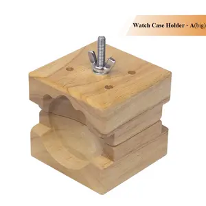 Professional Wooden Watch Case Block Holder Vise Clamp Movement Wood+Stainless Steel Watch Repair Tool for Watchmakers