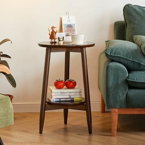 Bona <b>Gold</b> Square Solid Wood <b>Side</b> <b>Table</b> Small <b>Round</b> Durable For Sofa Bedside Balcony Mini Corner Use - Product Image 1