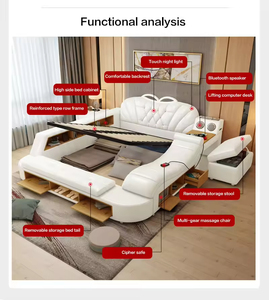 Cama Inteligente con Proyector Doble, Cuero Genuino, Multifuncional, Masaje Eléctrico, Cine en Casa, Dormitorio - Product Image 4