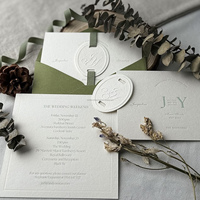Tarjeta de Felicitación Vintage con Impresión Tipográfica y Estampado Dorado en Relieve, Invitación de Boda, Opción de Logotipo Personalizado, Papel de Algodón para Bodas