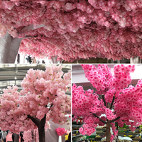 G5 dekorasi dalam ruangan luar ruangan grosir bunga Sakura bunga persik buatan cabang Sakura untuk meja pernikahan bagian tengah