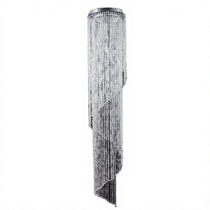 Home Event Hall LED <b>Lighting</b> Clear Spiral Acrylic Beaded <b>Curtain</b> Lamp Party Decorative Metal Chandelier AC Powered - Product Image 2
