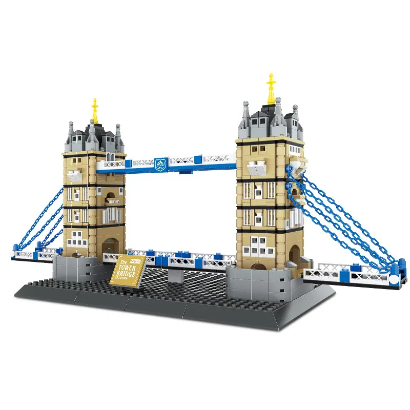 Set di blocchi di costruzione 3D di architettura di fama mondiale per bambini mattoni di città giocattoli modello di Skyline classico