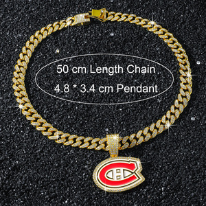 Collar con Colgante de Logotipo de Equipo con Diseño Innovador, Estilo Hiphop, para Hombre, Joyería de Moda, Venta al Por Mayor - Product Image 5